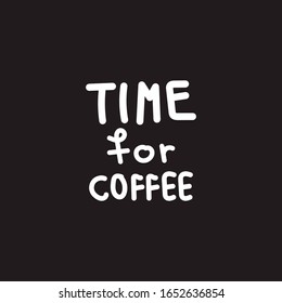 Zeit für Kaffee, Herz, Kaffeebeutel, Dekoration, Dekoration, für Bewegung, T-Shirts, Grüße und jede Art von Karten, handgezeichnet, handgemachte EPS-Vektorillustration