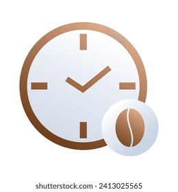 Time to coffee icons, minimalist vector illustration and transparent graphic element. Isolated on white background