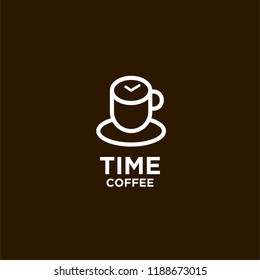 time coffee logo icon designs vector