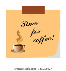 time for coffee note paper - business communication - break time