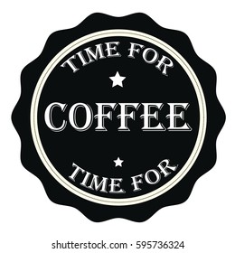 Time for coffee stamp.Sign.Seal.Logo