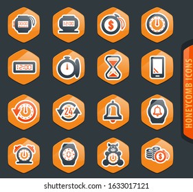 Time color vector icons for user interface design