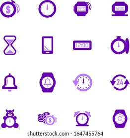 Time color vector icons for user interface design