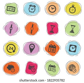 Time color vector icons for web and user interface