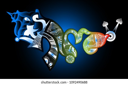 It's Time. Colorful batik typography for T-shirt design.