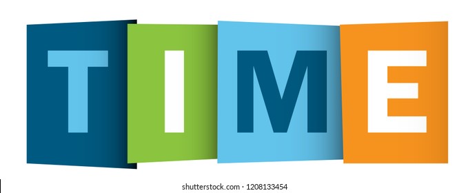 TIME colorful letters banner
