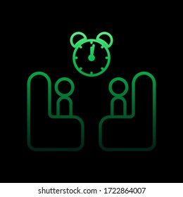 tiempo para la comunicación icono nolan. Línea delgada simple, contorno vectorial de iconos de conferencia para ui y ux, sitio web o aplicación móvil