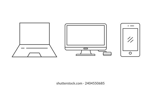 time of computer technologies: phone, laptop, computer