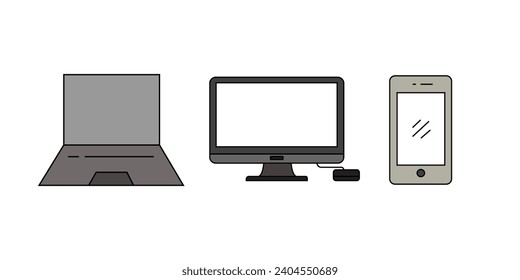 time of computer technologies: phone, laptop, computer