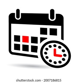 time concept, calendar deadline, icon, vector illustration