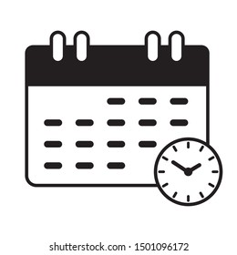 Time concept. Calendar icon isolated on white background.