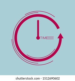 Time concept design. Isolated on blue background.