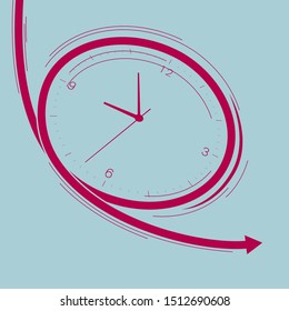Time concept design. Isolated on blue background.