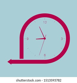 Time concept design. Isolated on blue background.