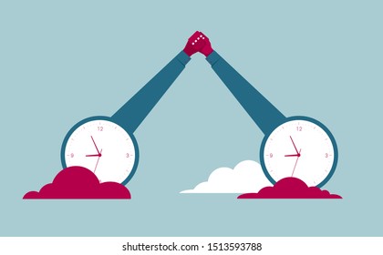 Time concept design. Isolated on blue background.