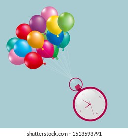 Time concept design. Isolated on blue background.