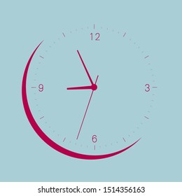 Time concept design. Isolated on blue background.