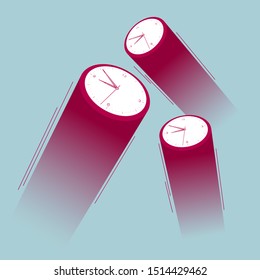 Time concept design. Isolated on blue background.
