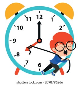 Time Concept Drawing With Flat Objects