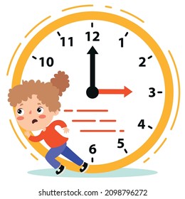 Time Concept Drawing With Flat Objects