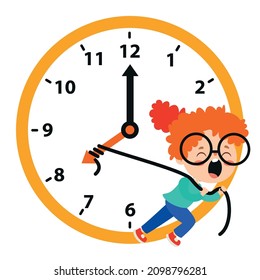 Time Concept Drawing With Flat Objects