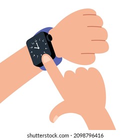 Time Concept Drawing With Flat Objects