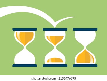 time concept, hourglass, vector illustration