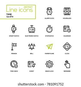 Time concept - line design icons set