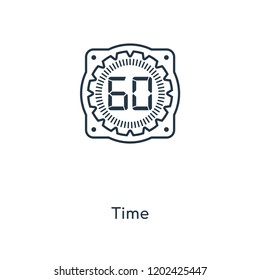 Time concept line icon. Linear Time concept outline symbol design. This simple element illustration can be used for web and mobile UI/UX.