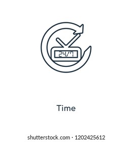 Time concept line icon. Linear Time concept outline symbol design. This simple element illustration can be used for web and mobile UI/UX.