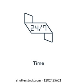 Time concept line icon. Linear Time concept outline symbol design. This simple element illustration can be used for web and mobile UI/UX.