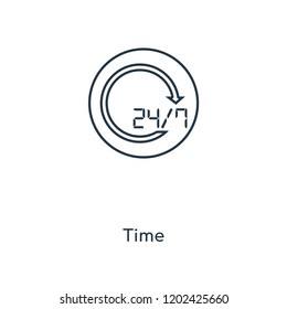 Time concept line icon. Linear Time concept outline symbol design. This simple element illustration can be used for web and mobile UI/UX.