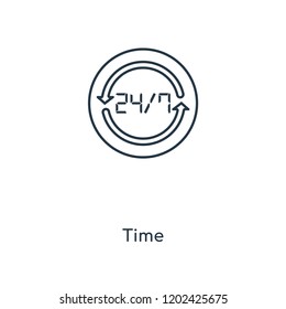 Time concept line icon. Linear Time concept outline symbol design. This simple element illustration can be used for web and mobile UI/UX.