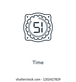 Time concept line icon. Linear Time concept outline symbol design. This simple element illustration can be used for web and mobile UI/UX.