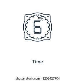 Time concept line icon. Linear Time concept outline symbol design. This simple element illustration can be used for web and mobile UI/UX.