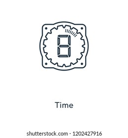 Time concept line icon. Linear Time concept outline symbol design. This simple element illustration can be used for web and mobile UI/UX.