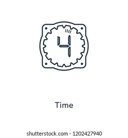 Time concept line icon. Linear Time concept outline symbol design. This simple element illustration can be used for web and mobile UI/UX.