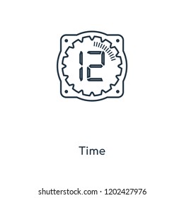 Time concept line icon. Linear Time concept outline symbol design. This simple element illustration can be used for web and mobile UI/UX.
