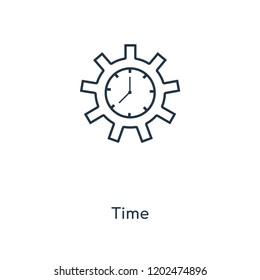 Time concept line icon. Linear Time concept outline symbol design. This simple element illustration can be used for web and mobile UI/UX.
