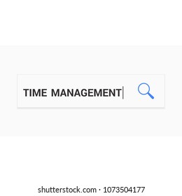 Time Concept: Magnifying Optical Glass With Words Time Management. Vector illustration