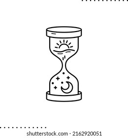 time concept, overflow day to night vector graphic isolated on white