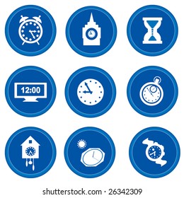  Time concept. Set of buttons for web design.