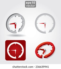Time concept - vector illustration with abstract clock sign set