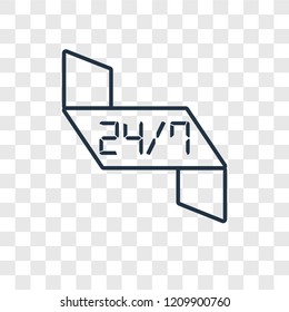 Time concept vector linear icon isolated on transparent background, Time concept transparency concept in outline style