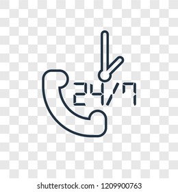 Time concept vector linear icon isolated on transparent background, Time concept transparency concept in outline style