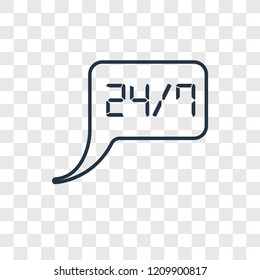 Time concept vector linear icon isolated on transparent background, Time concept transparency concept in outline style