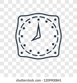 Time concept vector linear icon isolated on transparent background, Time concept transparency concept in outline style