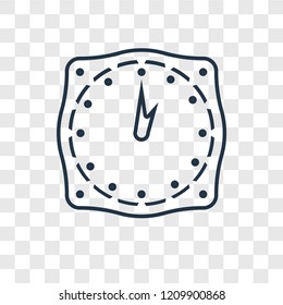 Time concept vector linear icon isolated on transparent background, Time concept transparency concept in outline style