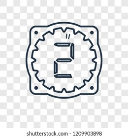 Time concept vector linear icon isolated on transparent background, Time concept transparency concept in outline style