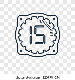 Time concept vector linear icon isolated on transparent background, Time concept transparency concept in outline style